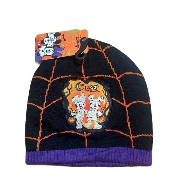 Disney Mickey Minnie Mouse Halloween Knit Hat NEW Mummy Web - Picture 1 of 3